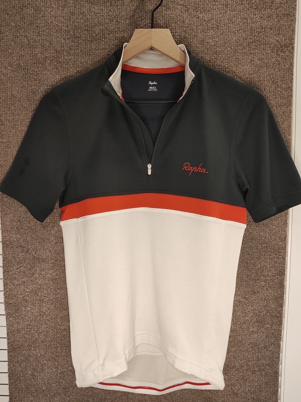 Rapha Short-Sleeve Cycling Jersey — Black, White & Red-Orange